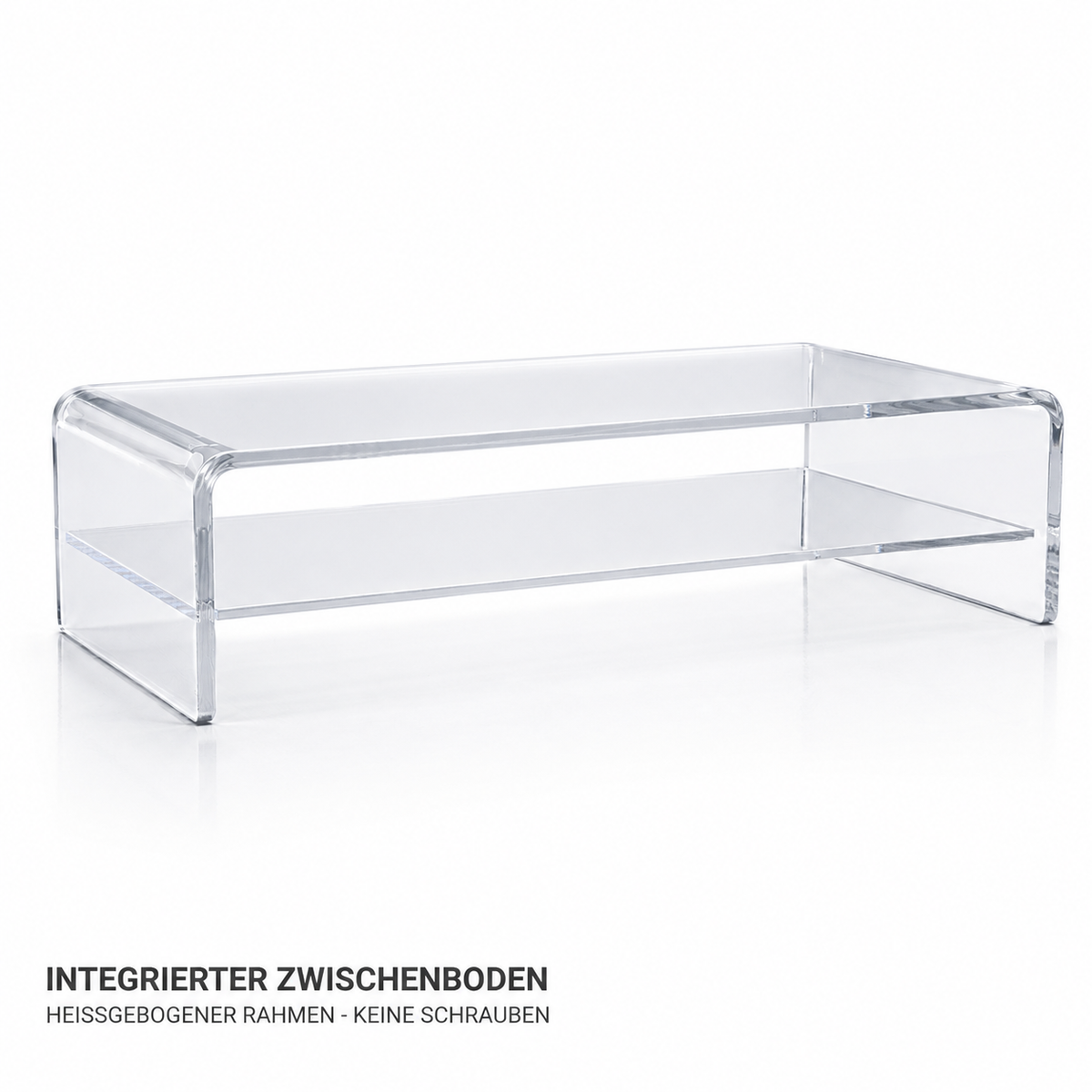 Acrylglas Monitorständer mit Zwischenboden 50 × 25 × 15 cm von semper plastic