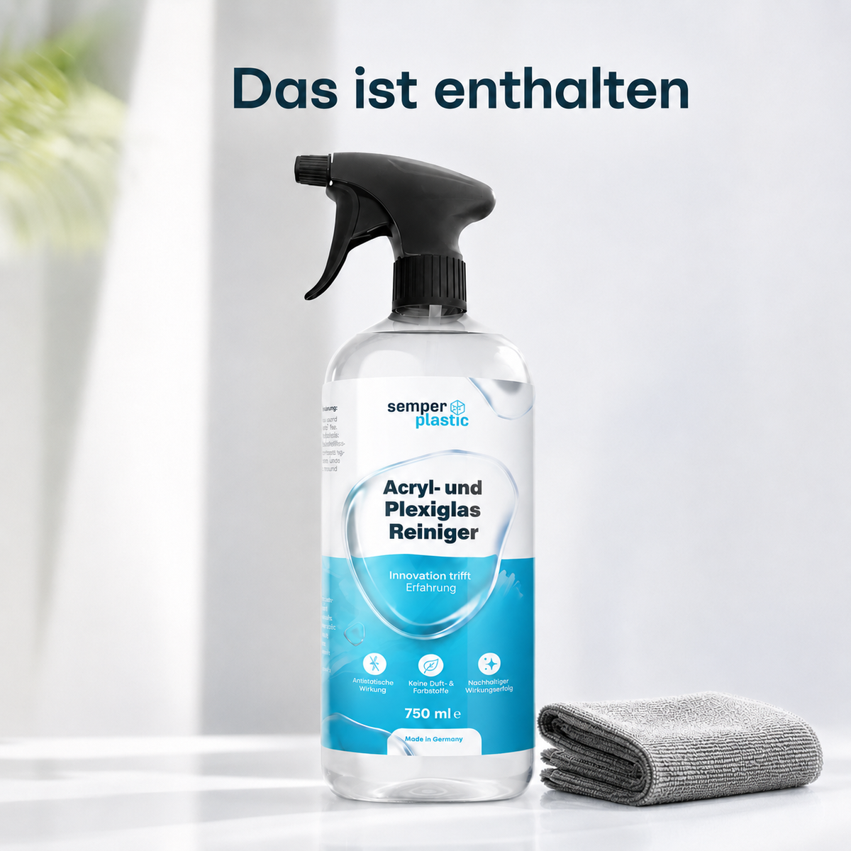 Plexiglas & Acrylglas Reiniger mit Mikrofasertuch von semper plastic