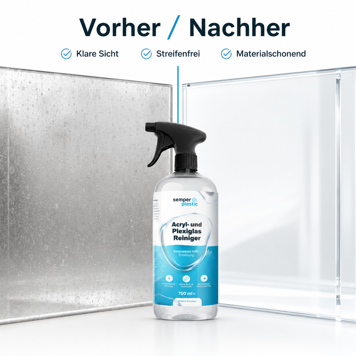 Plexiglas & Acrylglas Reiniger mit Mikrofasertuch von semper plastic