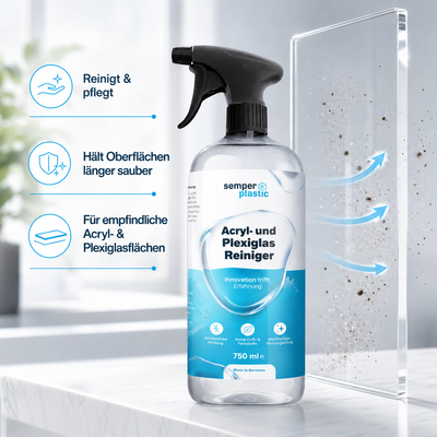 Plexiglas & Acrylglas Reiniger mit Mikrofasertuch von semper plastic