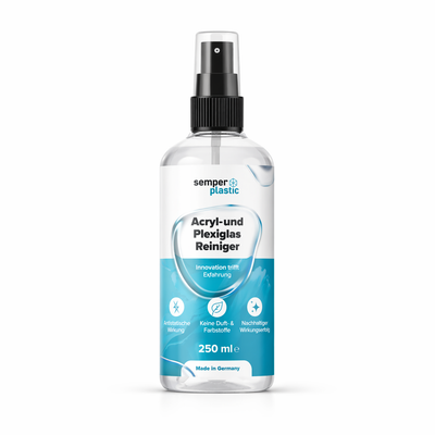 Plexiglas & Acrylglas Reiniger mit Mikrofasertuch – streifenfrei, 250 / 500 / 750 ml
