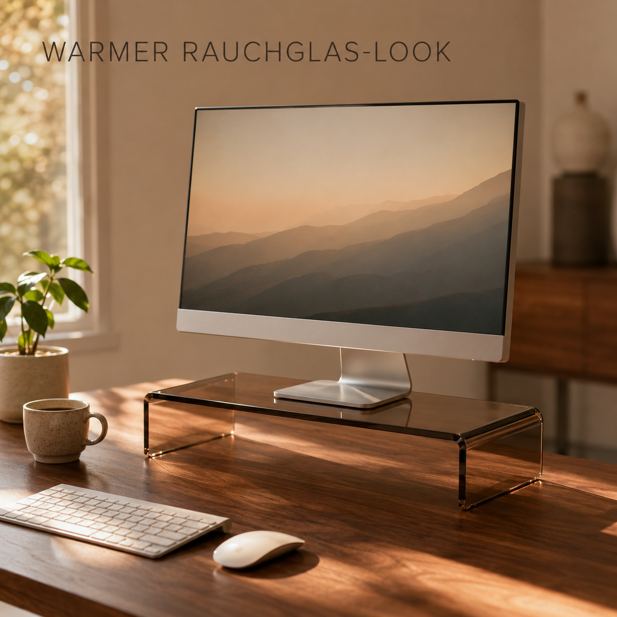 Acrylglas Monitorständer 50 × 20 × 10 cm, Bildschirmerhöhung von semper plastic
