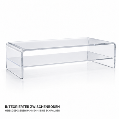 Acrylglas Monitorständer mit Zwischenboden 50 × 25 × 15 cm von semper plastic